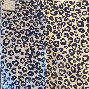 Pottery Barn 18x18” Blue and Cream Leopard Print Accent Pillow zippered case